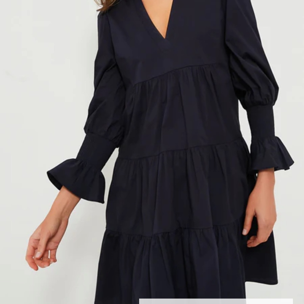 Navy Cotton Poplin Kenzo Dress by Pomander Place for Tuckernuck